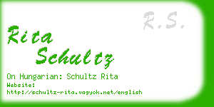 rita schultz business card